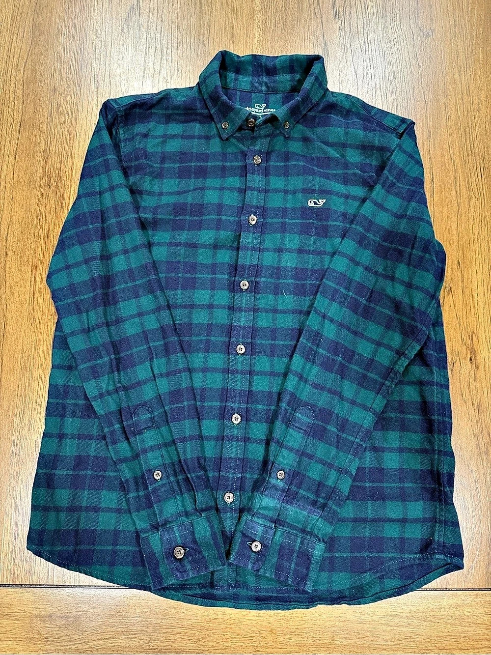 Vineyard Vines TEEN Great Point Plaid Flannel Shirt Men's Plaid  Button Down XL